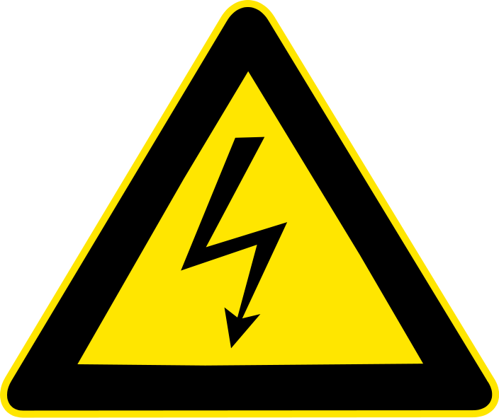 DIN 4844 High voltage warning.svg