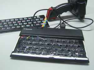 Spectrum with real keys and joystick interface.JPG