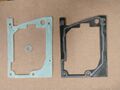 Original busted gasket and temporary laser cut silicone replacement